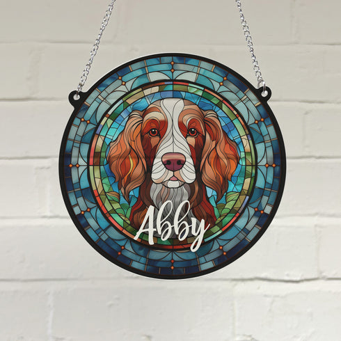 Weimaraner Personalised Stained Glass Effect Suncatcher